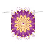 Mandala Stained Flower Drawing Lightweight Drawstring Pouch (L) Back