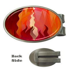 Fire Abstract Cartoon Red Hot Money Clips (oval)  by Wegoenart