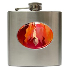 Fire Abstract Cartoon Red Hot Hip Flask (6 Oz)