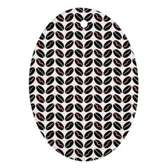 Coffee Beans Pattern Illustrator Oval Ornament (two Sides) by Wegoenart