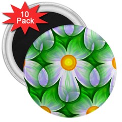 Seamless Repeating Tiling Tileable Flowers 3  Magnets (10 Pack)  by Wegoenart