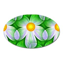 Seamless Repeating Tiling Tileable Flowers Oval Magnet by Wegoenart