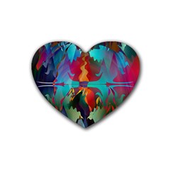 Background Sci Fi Fantasy Colorful Rubber Coaster (heart)  by Wegoenart