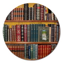 Books Library Bookshelf Bookshop Magnet 5  (round) by Wegoenart