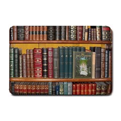 Books Library Bookshelf Bookshop Small Doormat  by Wegoenart