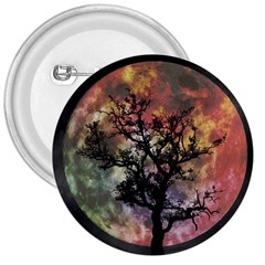 Full Moon Silhouette Tree Night 3  Buttons
