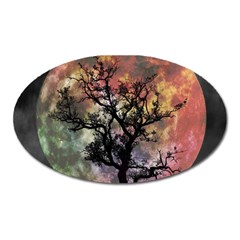 Full Moon Silhouette Tree Night Oval Magnet