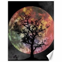 Full Moon Silhouette Tree Night Canvas 12  x 16 