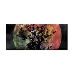 Full Moon Silhouette Tree Night Hand Towel