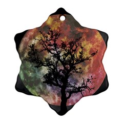 Full Moon Silhouette Tree Night Ornament (Snowflake)