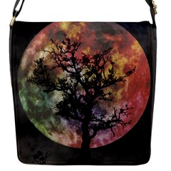 Full Moon Silhouette Tree Night Flap Closure Messenger Bag (S)