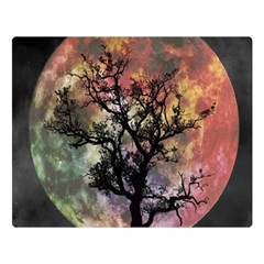 Full Moon Silhouette Tree Night Double Sided Flano Blanket (Large) 