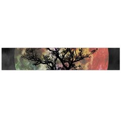 Full Moon Silhouette Tree Night Large Flano Scarf 