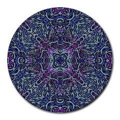 Pattern Fire Purple Repeating Round Mousepads by Wegoenart