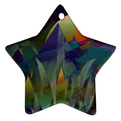 Mountains Abstract Mountain Range Star Ornament (two Sides) by Wegoenart