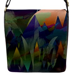 Mountains Abstract Mountain Range Flap Closure Messenger Bag (s) by Wegoenart