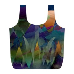 Mountains Abstract Mountain Range Full Print Recycle Bag (l) by Wegoenart