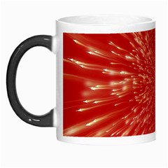 Rays Pattern Center Abstract Red White Morph Mugs by Wegoenart
