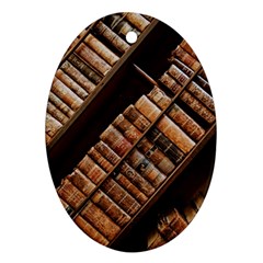 Books Bookshelf Classic Collection Ornament (oval) by Wegoenart