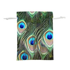 Peacock Feathers Peacock Bird Lightweight Drawstring Pouch (m) by Wegoenart