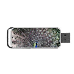 Peacock Bird Feather Plumage Green Portable Usb Flash (two Sides) by Wegoenart