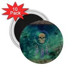 Dreamcatcher With Skull 2 25  Magnets (10 Pack)  by FantasyWorld7