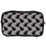 Black Cats On Gray Toiletries Bag (Two Sides) Front