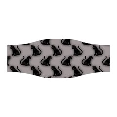 Black Cats On Gray Stretchable Headband by bloomingvinedesign