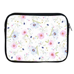 Pink Blue Flowers Pattern                       Apple Ipad 2/3/4 Protective Soft Case by LalyLauraFLM