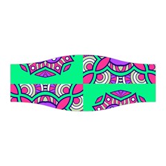 Purple Shapes On A Green Background                         Stretchable Headband by LalyLauraFLM