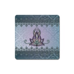 Abstract Decorative Floral Design, Mandala Square Magnet by FantasyWorld7