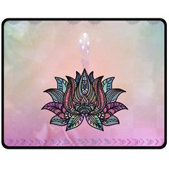 Abstract Decorative Floral Design, Mandala Double Sided Fleece Blanket (medium)  by FantasyWorld7