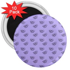 Zodiac Bat Lilac 3  Magnets (10 Pack)  by snowwhitegirl