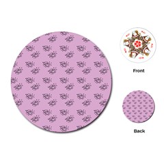 Zodiac Bat Pink Playing Cards Single Design (round) by snowwhitegirl