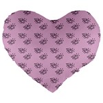 Zodiac Bat Pink Large 19  Premium Flano Heart Shape Cushions Front