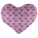 Zodiac Bat Pink Large 19  Premium Flano Heart Shape Cushions Back