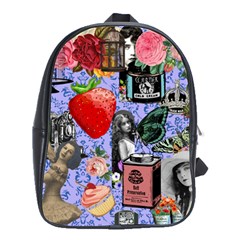 Vintage Girls Floral Collage School Bag (large)