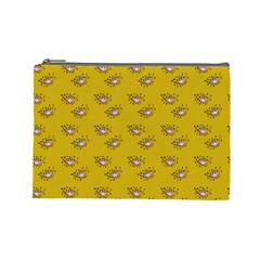 Zodiac Bat Pink Yellow Cosmetic Bag (large) by snowwhitegirl