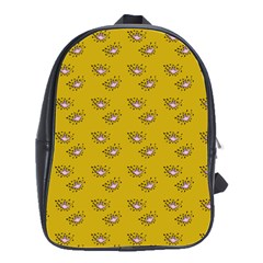 Zodiac Bat Pink Yellow School Bag (large) by snowwhitegirl