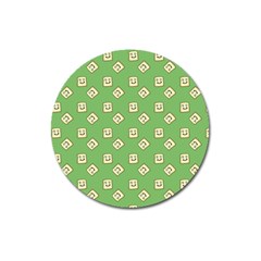 Happy Toast Green Magnet 3  (round)