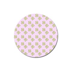 Happy Toast Pink Magnet 3  (round)