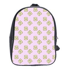 Happy Toast Pink School Bag (large)