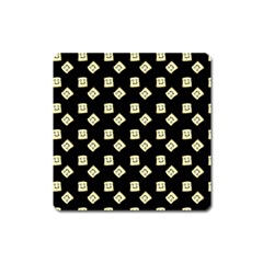 Happy Toast Black Square Magnet