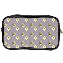 Happy Toast Grey Toiletries Bag (two Sides) by snowwhitegirl