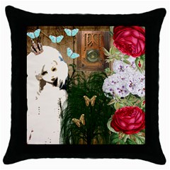 Vintage Llorona Collage Throw Pillow Case (black) by snowwhitegirl