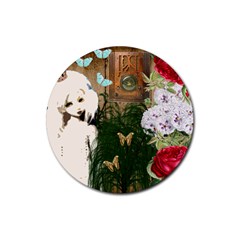 Vintage Llorona Collage Rubber Round Coaster (4 Pack) 