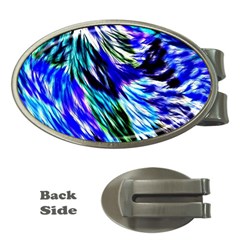 Abstract Background Blue White Money Clips (oval) 