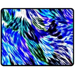 Abstract Background Blue White Fleece Blanket (medium) 