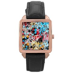 Paint Me Down 4 Rose Gold Leather Watch  by impacteesstreetwearsix