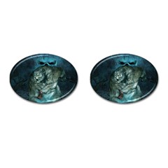 Aweome Troll With Skulls In The Night Cufflinks (oval) by FantasyWorld7